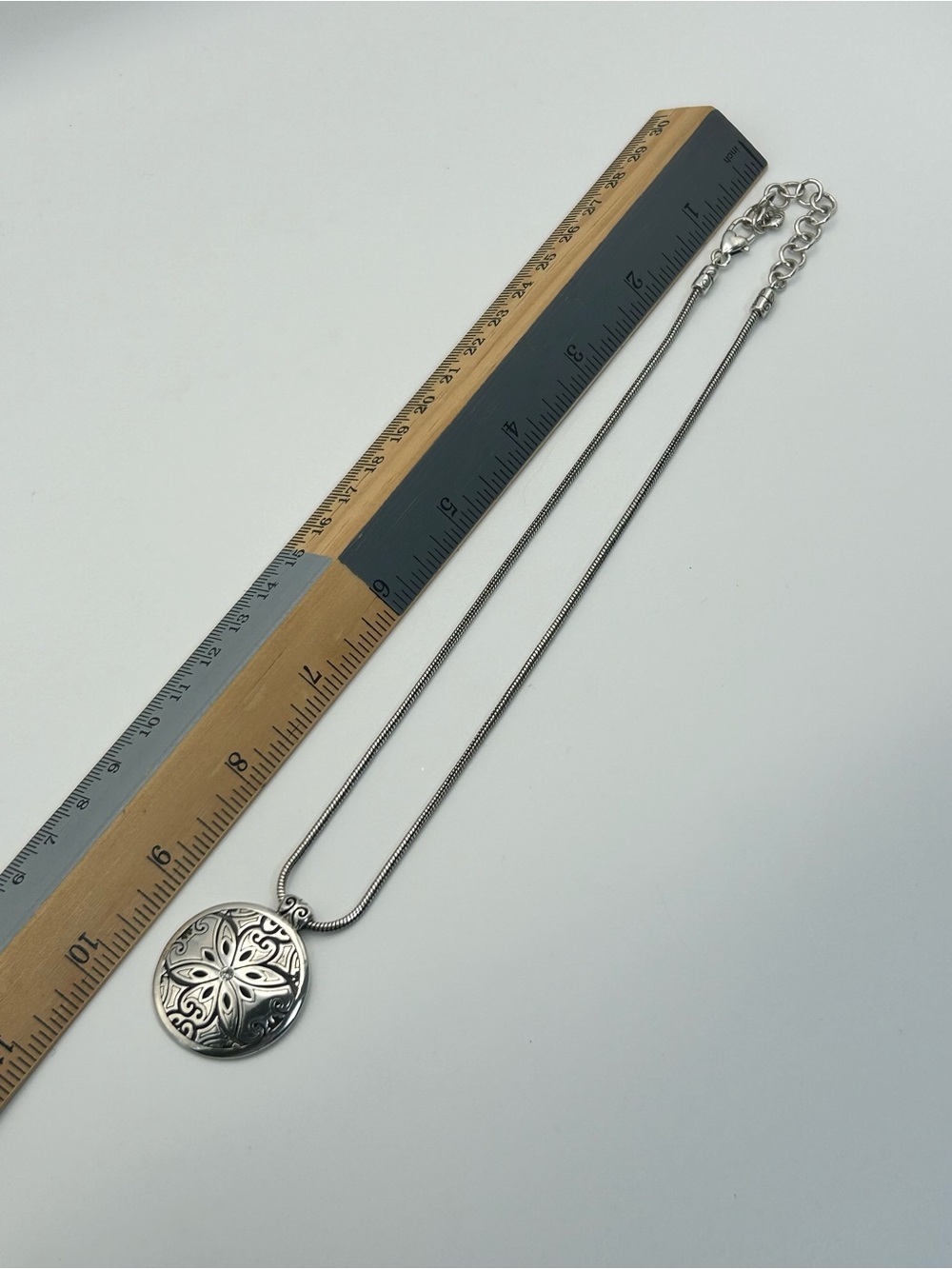 Brighton Florencia Pendant Necklace 18" Silver Plated Clear Crystal Floral - Picture 9 of 10
